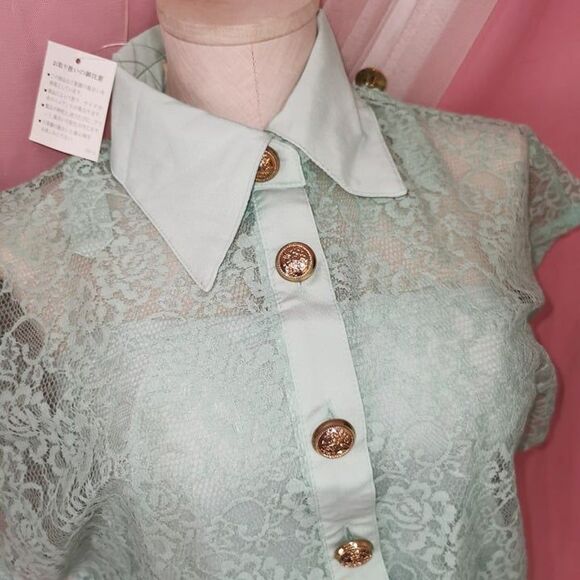 D.I.A. Gyaru Dress Small Mint Prom Party Casual Lace Pastel Kawaii Gyaru Style - Picture 7 of 10